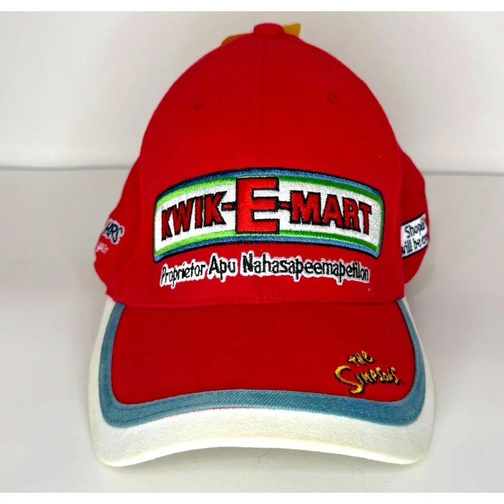 The Simpsons Kwik E Mart Apu Nahasapeemapetilon Strapback Hat NWT Cap